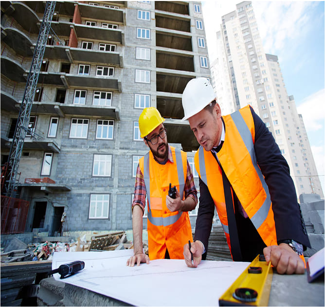 Vector graphic representing tax guidance for construction contractors