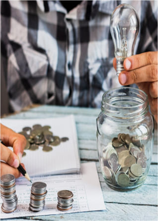 Graphic representing business growth with financial advisory