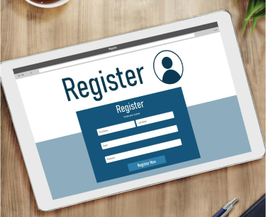 Illustration of register business services for tax and accounting