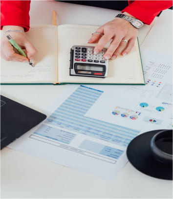 Vector icon showing sales tax filing assistance