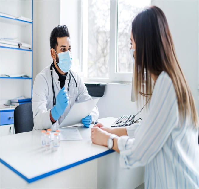 Vector graphic representing medical professionals tax support